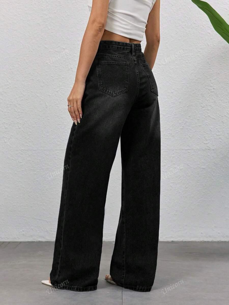 CZARNE SPODNIE JEANS