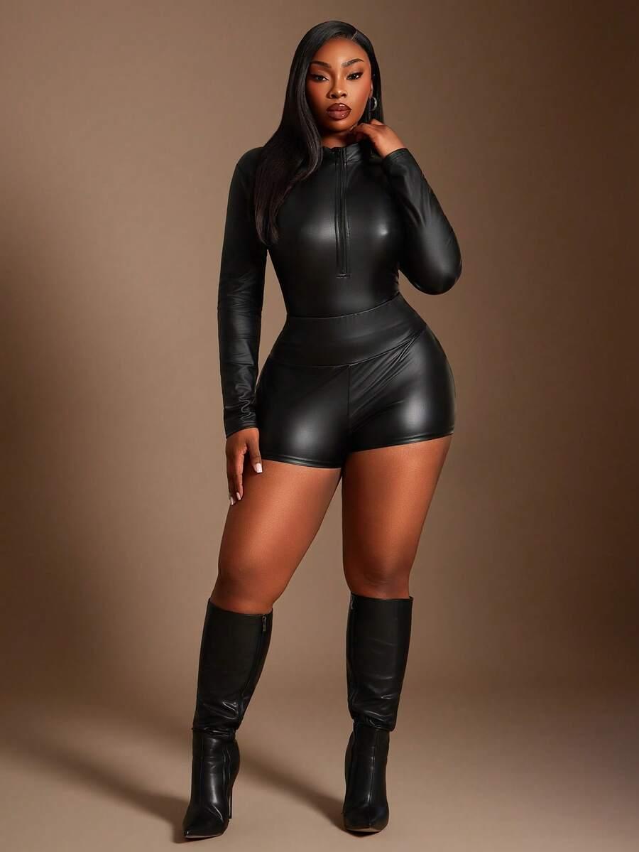 czarne body zip 