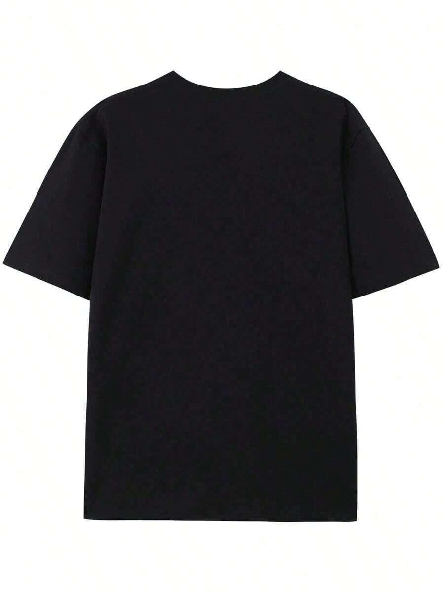 czarny t-shirt nadruk