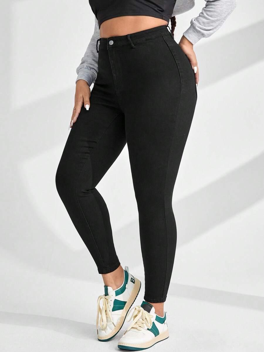 CZARNE SPODNIE JEANS