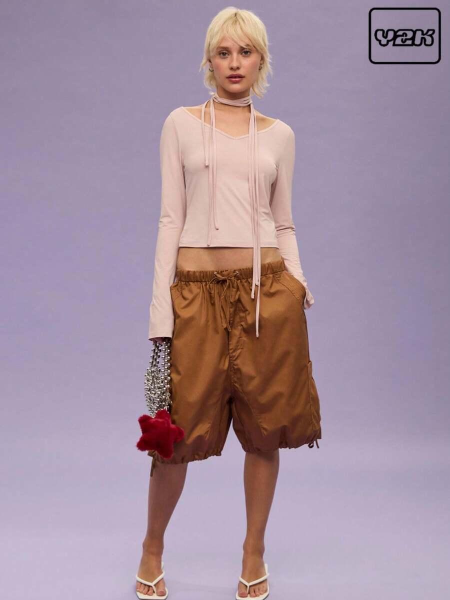 bluzka długi rękaw v-neck