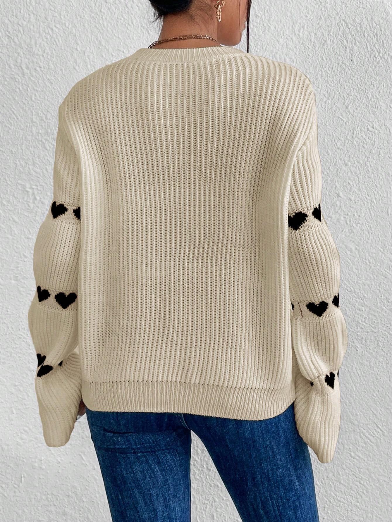 BEŻOWY DZIANINOWY SWETER