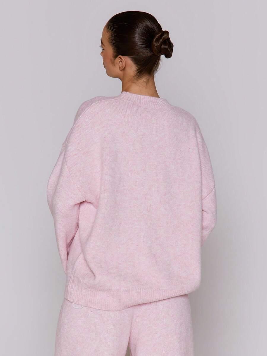 różowy sweter dzianina 