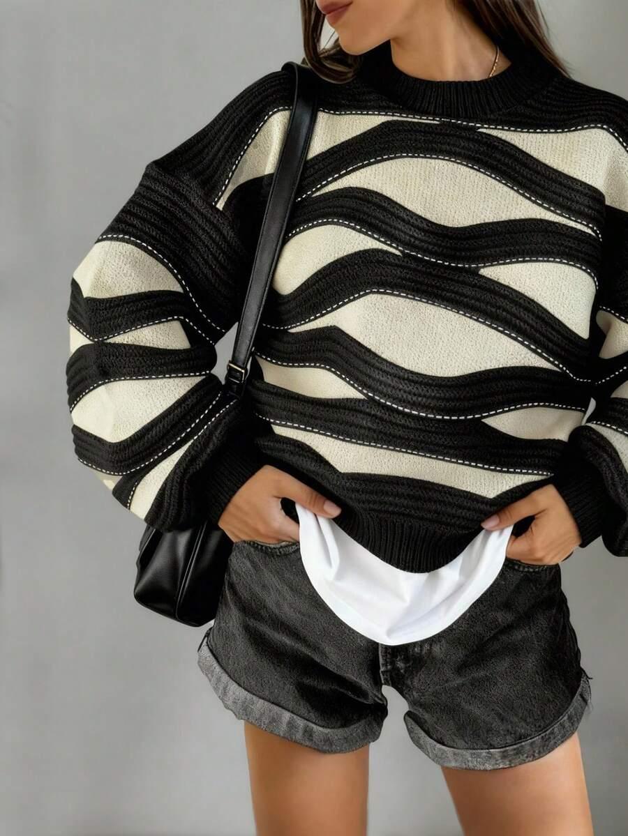 sweter kontrast casual