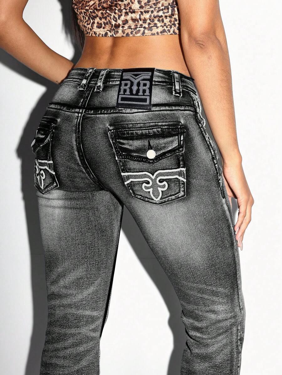 SZARE SPODNIE JEANS 