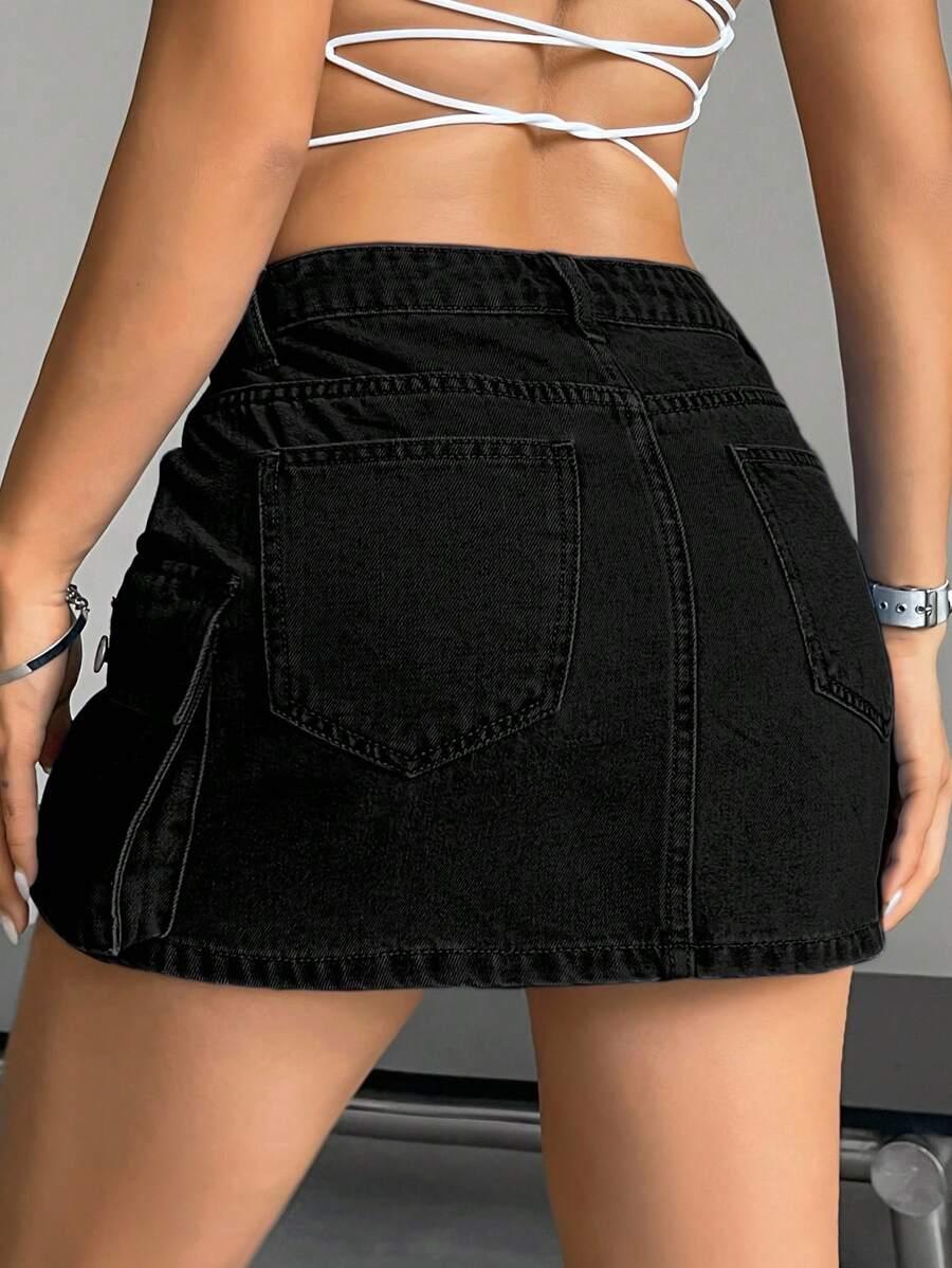 CZARNA SPÓDNICA JEANS