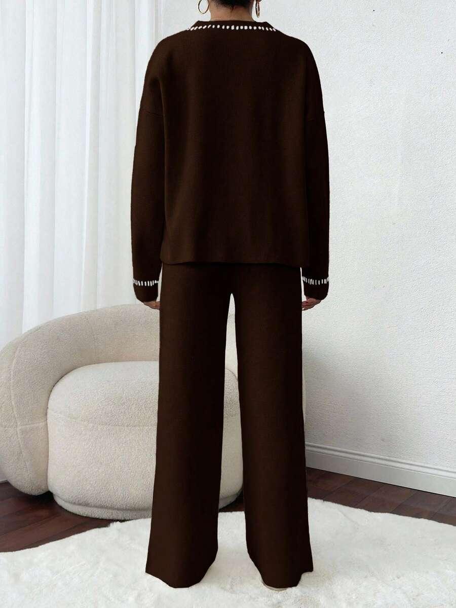 sweter spodnie dzianinowy komplet