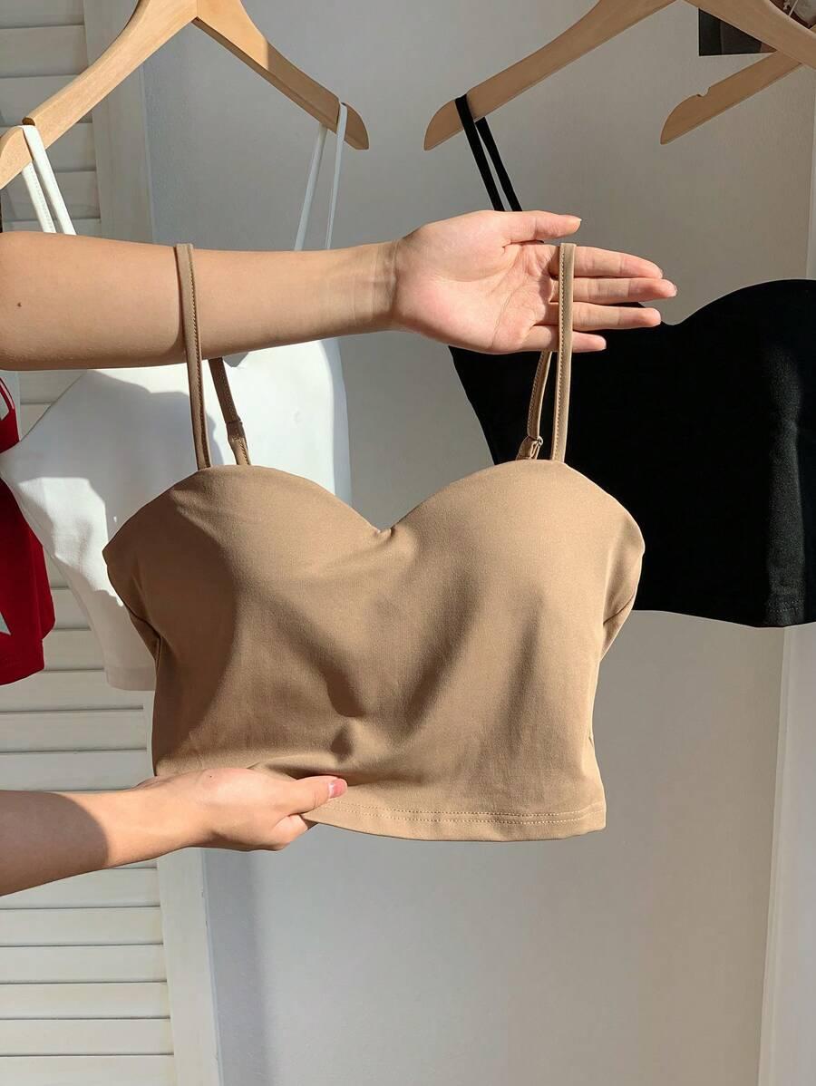 czarny crop top wbudowana miseczka
