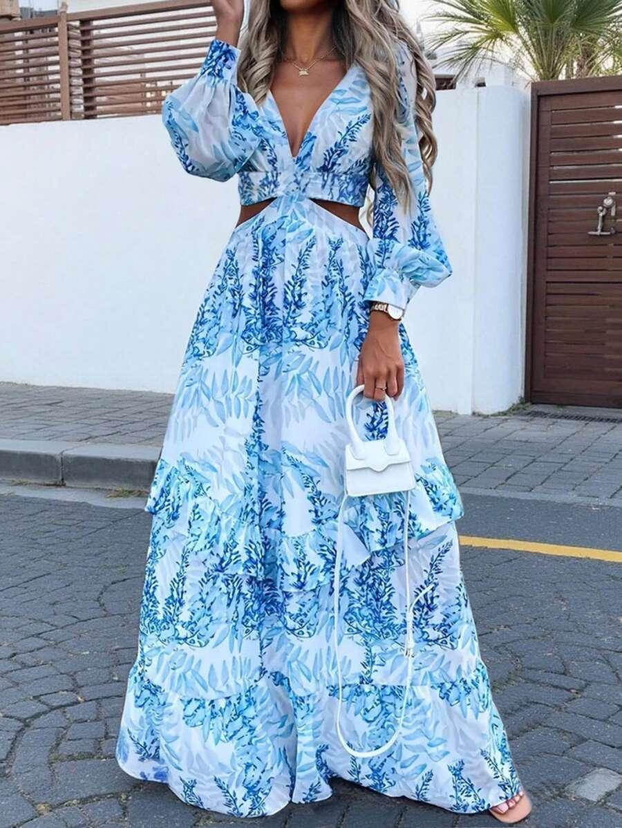 NIEBIESKA MAXI SUKIENKA 