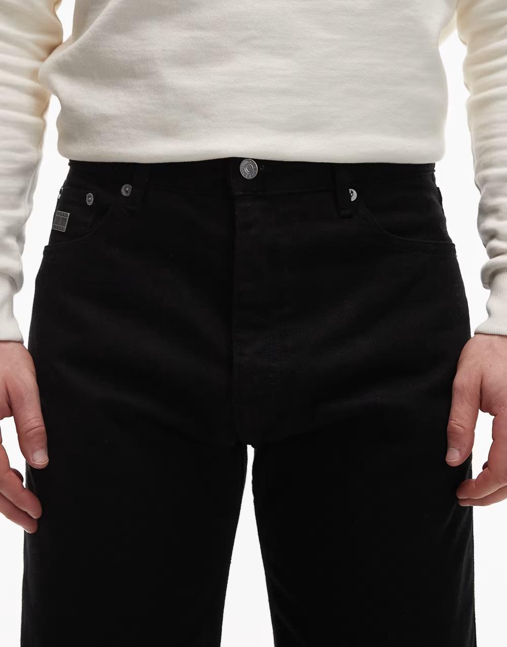 CZARNE SPODNIE JEANS PROSTA NOGAWKA