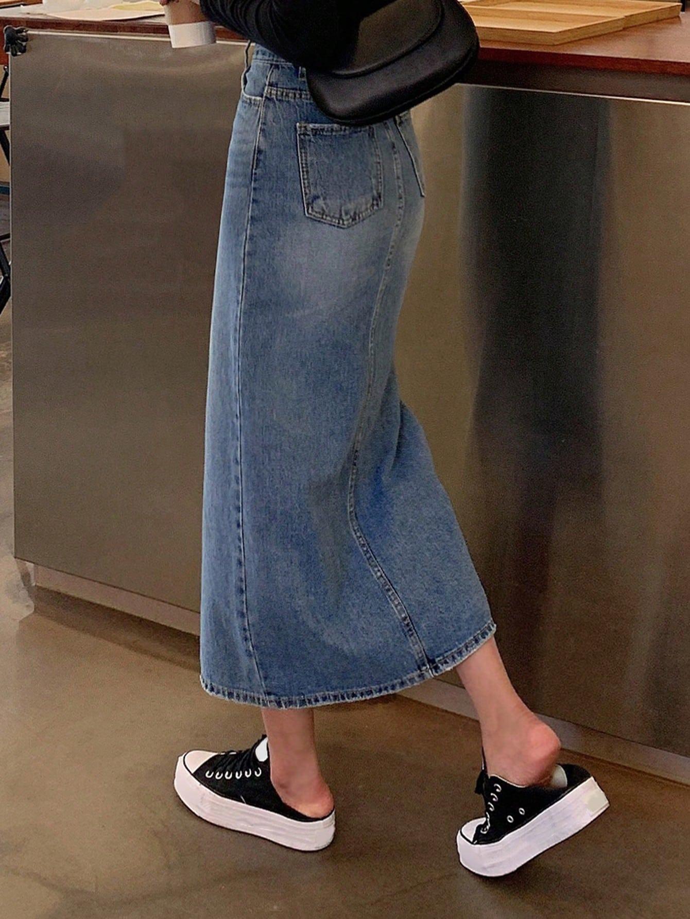 SPÓDNICA JEANS ROZCIĘCIE