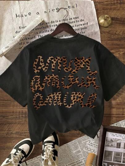 czarny t-shirt napis 