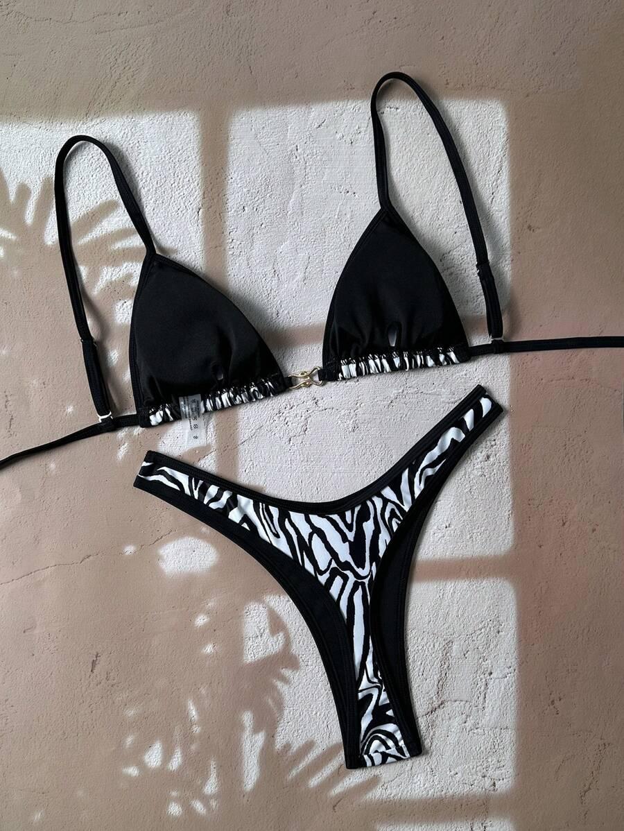 DWUCZĘŚCIOWY STRÓJ KĄPIELOWY ANIMAL PRINT 