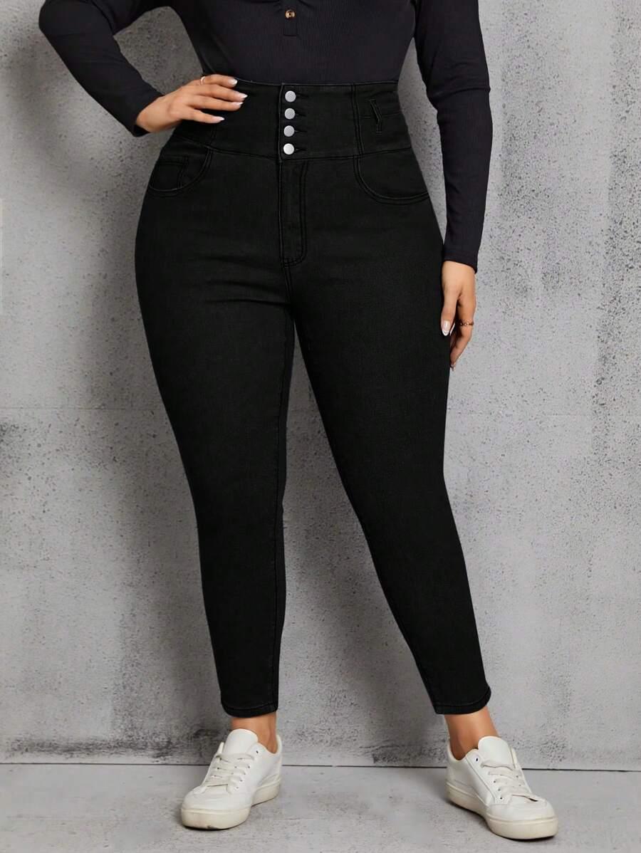 CZARNE SPODNIE JEANS