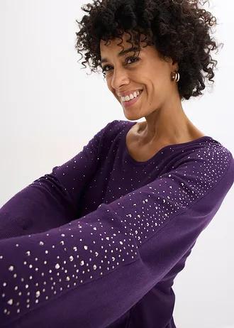 fioletowy sweter zdobienia 