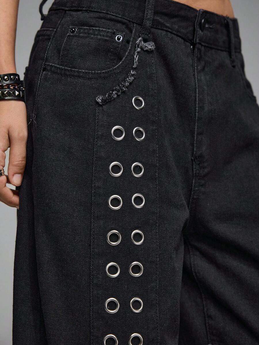 CZARNE SPODNIE JEANS