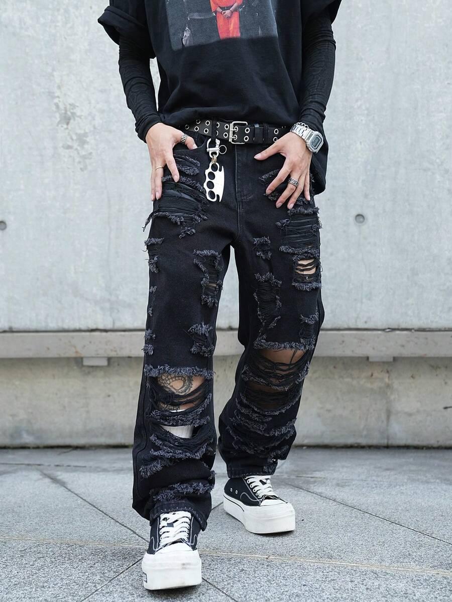CZARNE SPODNIE JEANS 