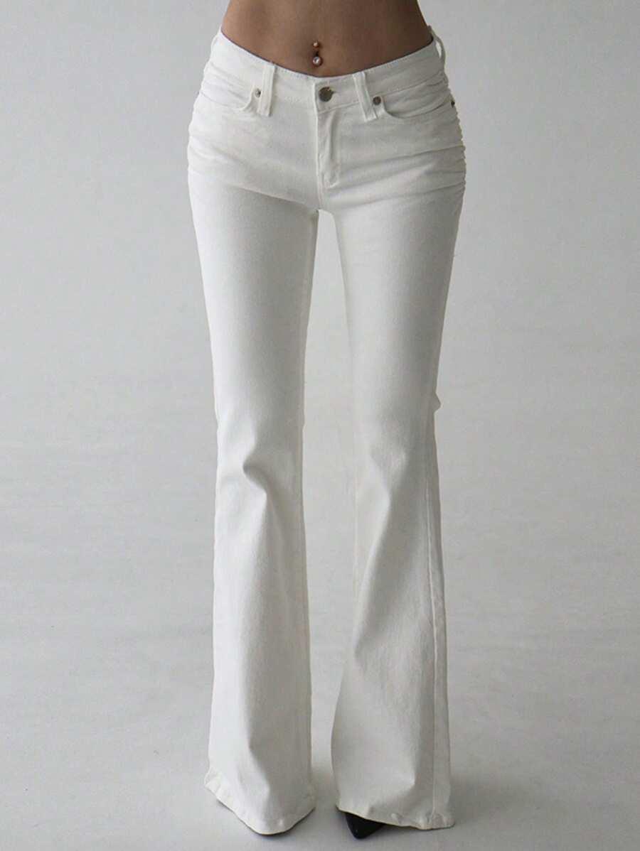 BIAŁE SPODNIE JEANS