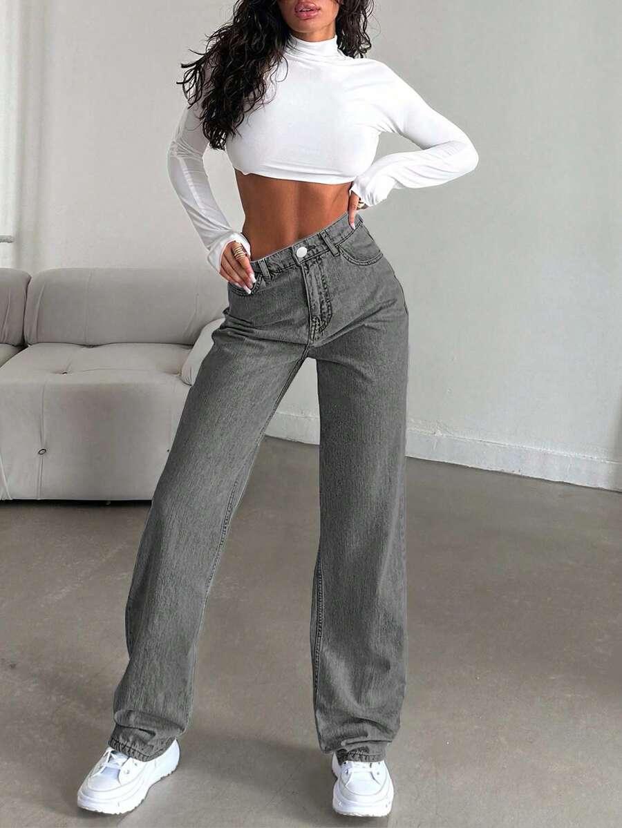 PROSTE SPODNIE JEANS