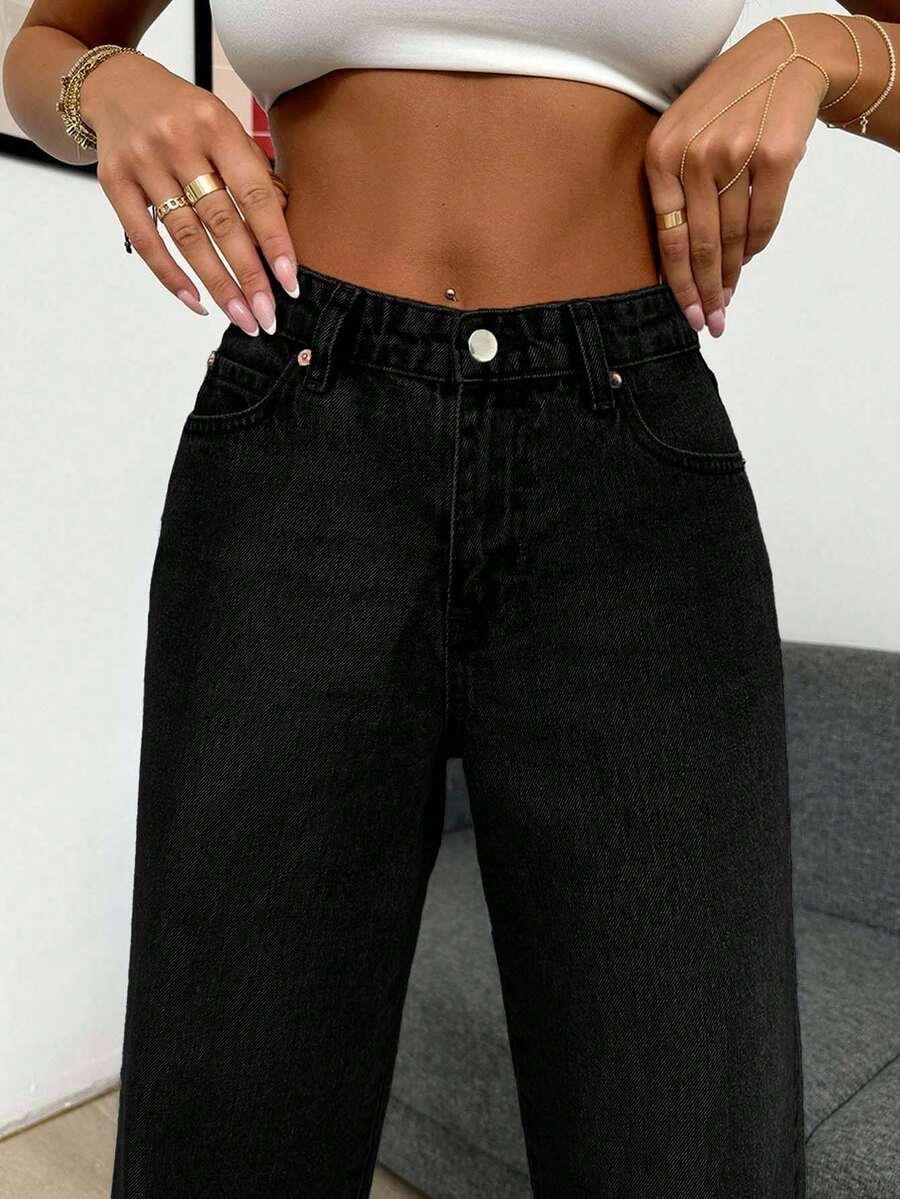 CZARNE SPODNIE JEANS