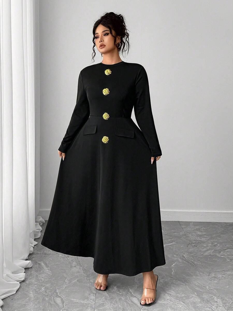 CZARNA MAXI SUKIENKA 