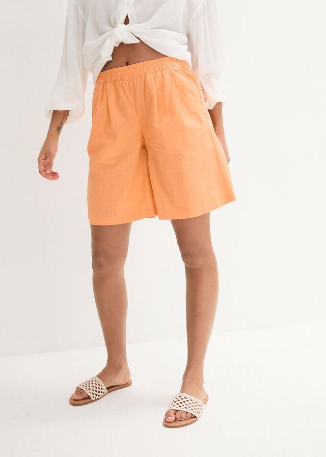 KRÓTKIE SPODENKI DAMSKIE Z LNU PLUS SIZE