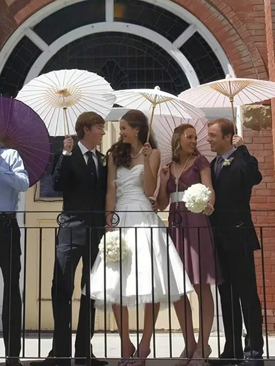 biały mini parasol