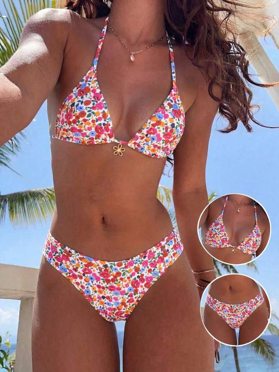 BIKINI DWUCZĘŚCIOWE W KWIATOWY WZÓR