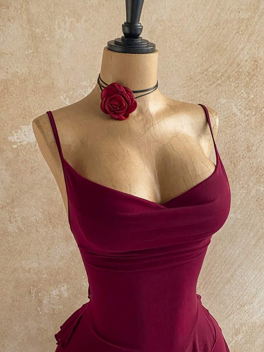 CZERWONA MAXI SUKIENKA