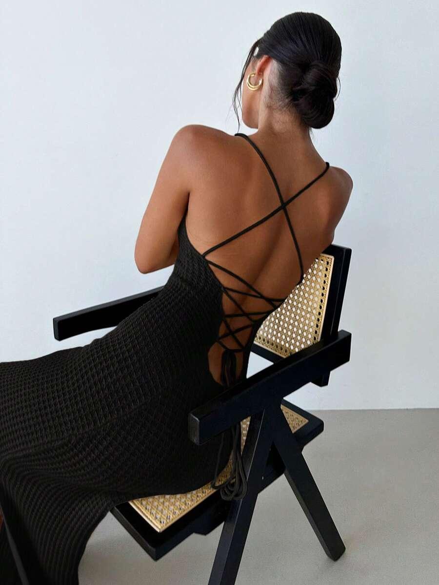 CZARNA MAXI SUKIENKA