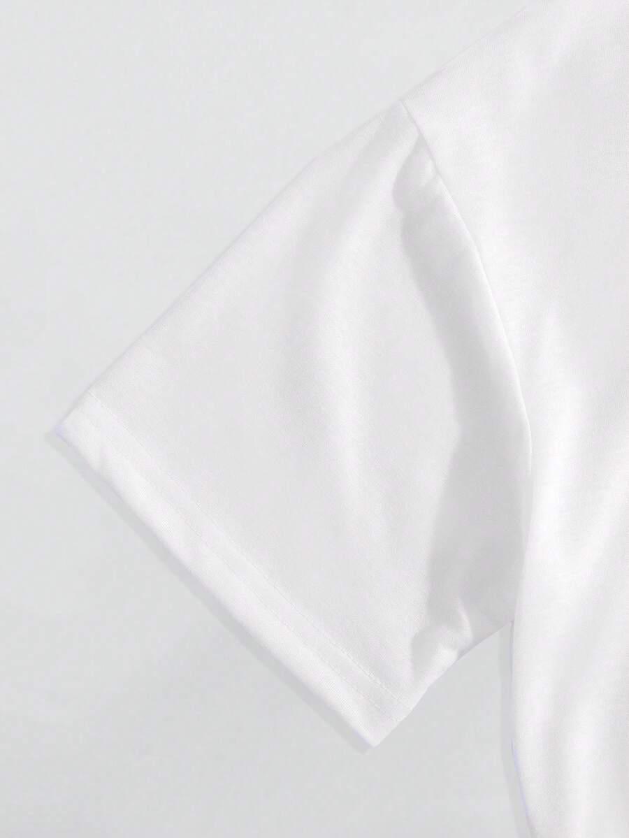 BIAŁY T-SHIRT PRINT