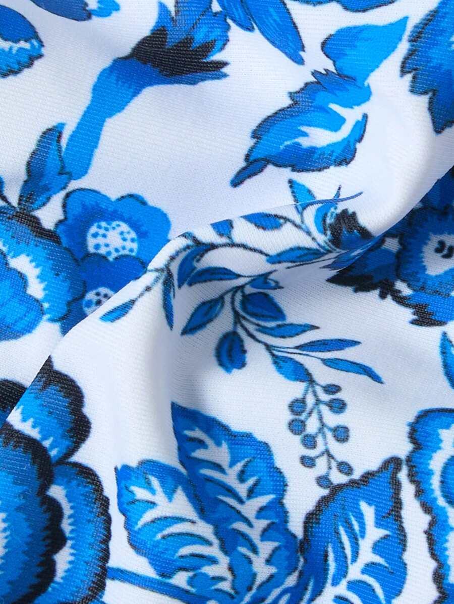dwuczęściowy strój kąpielowy wzór kwiaty