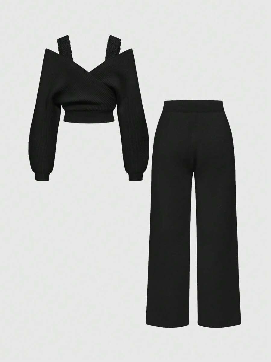 SWETER SPODNIE KOMPLET