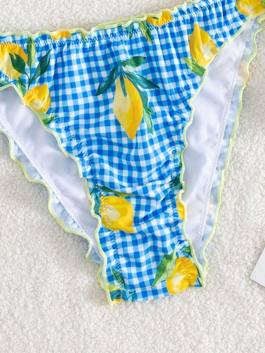 komplet bikini wzór cytrynki