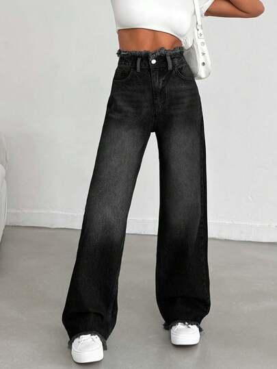 CZARNE SPODNIE JEANS