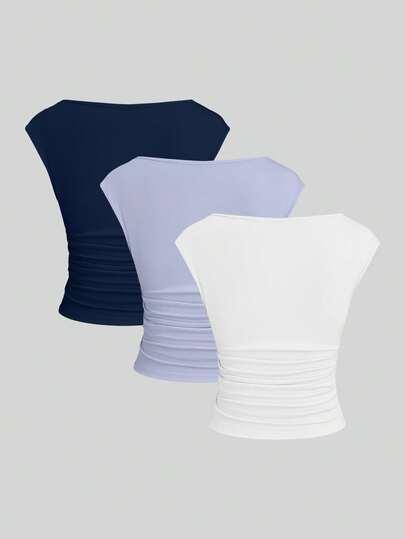 gładka bluzka 3-pack