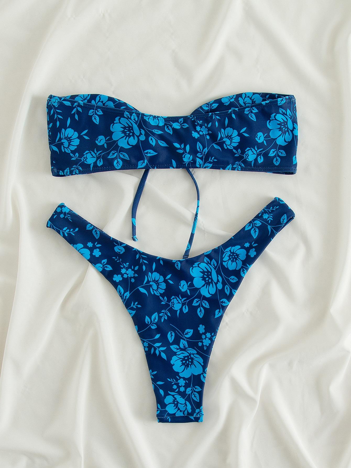 KOMPLET BIKINI W KWIATY