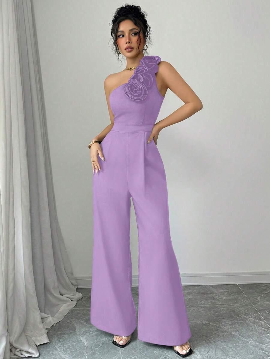 ELEGANCKI KOMBINEZON Z APLIKACJĄ 3D