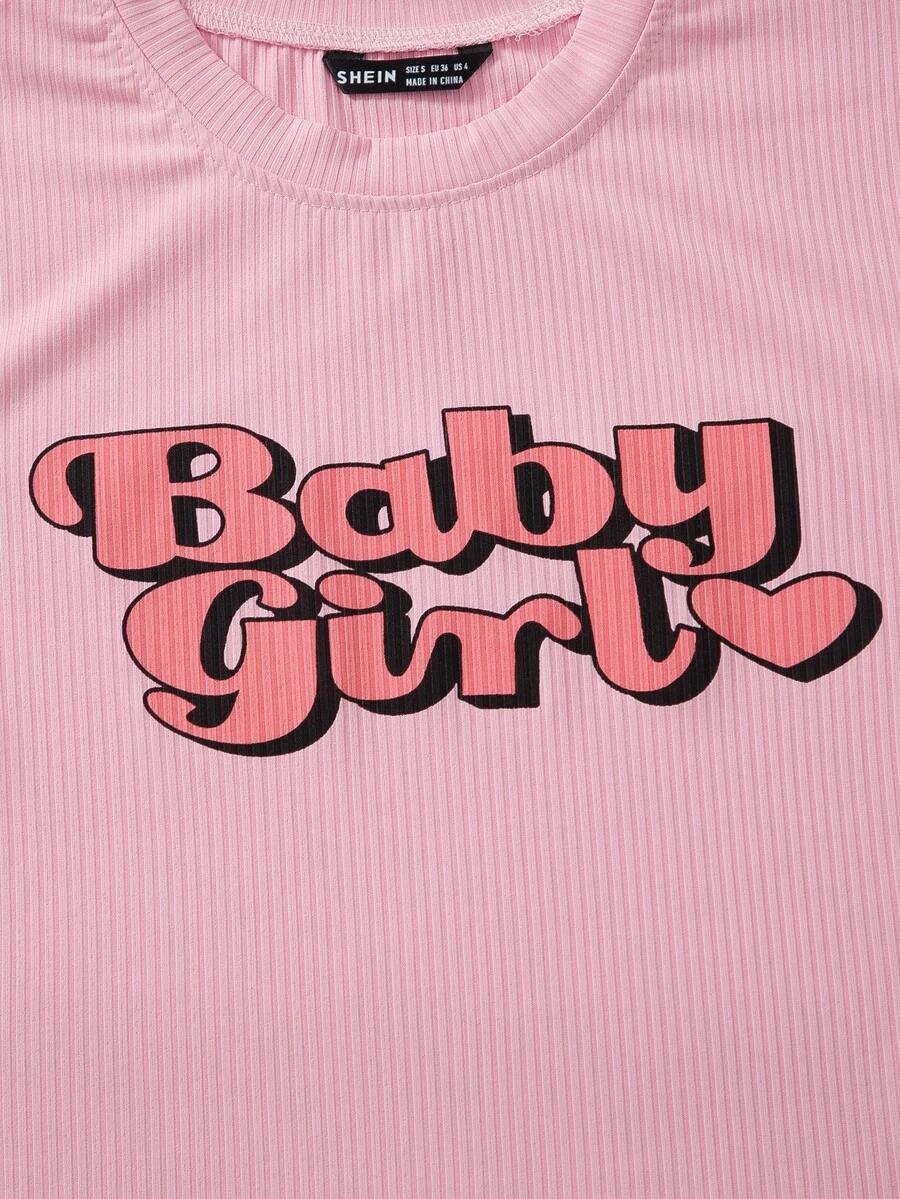 różowy top napisy baby girl 