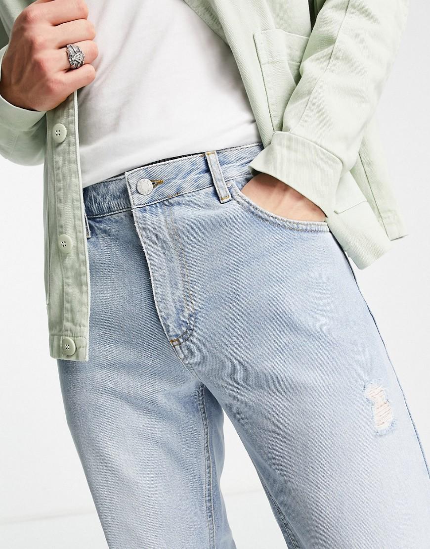 spodnie ripped jeans dziury przetarcia zamek kieszenie