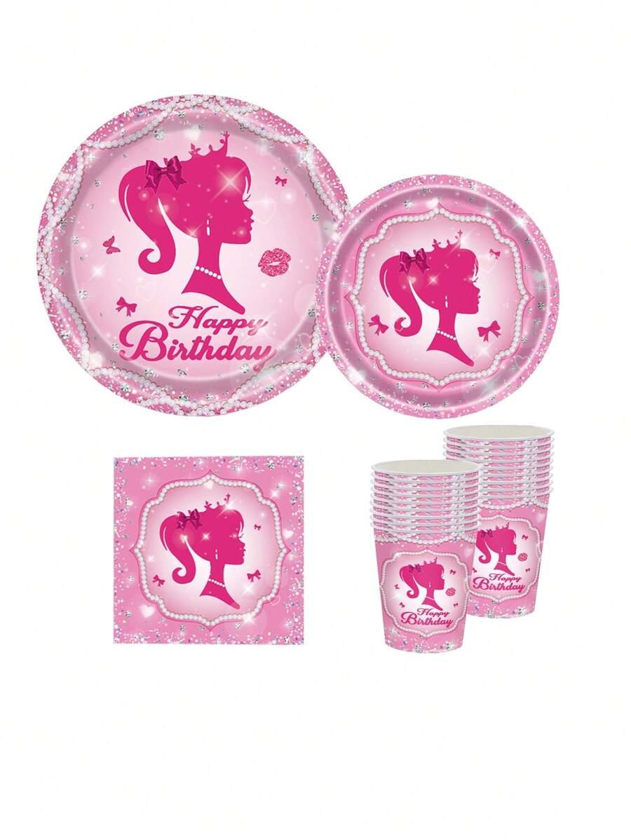 różowe papierowe kubki 10-pack