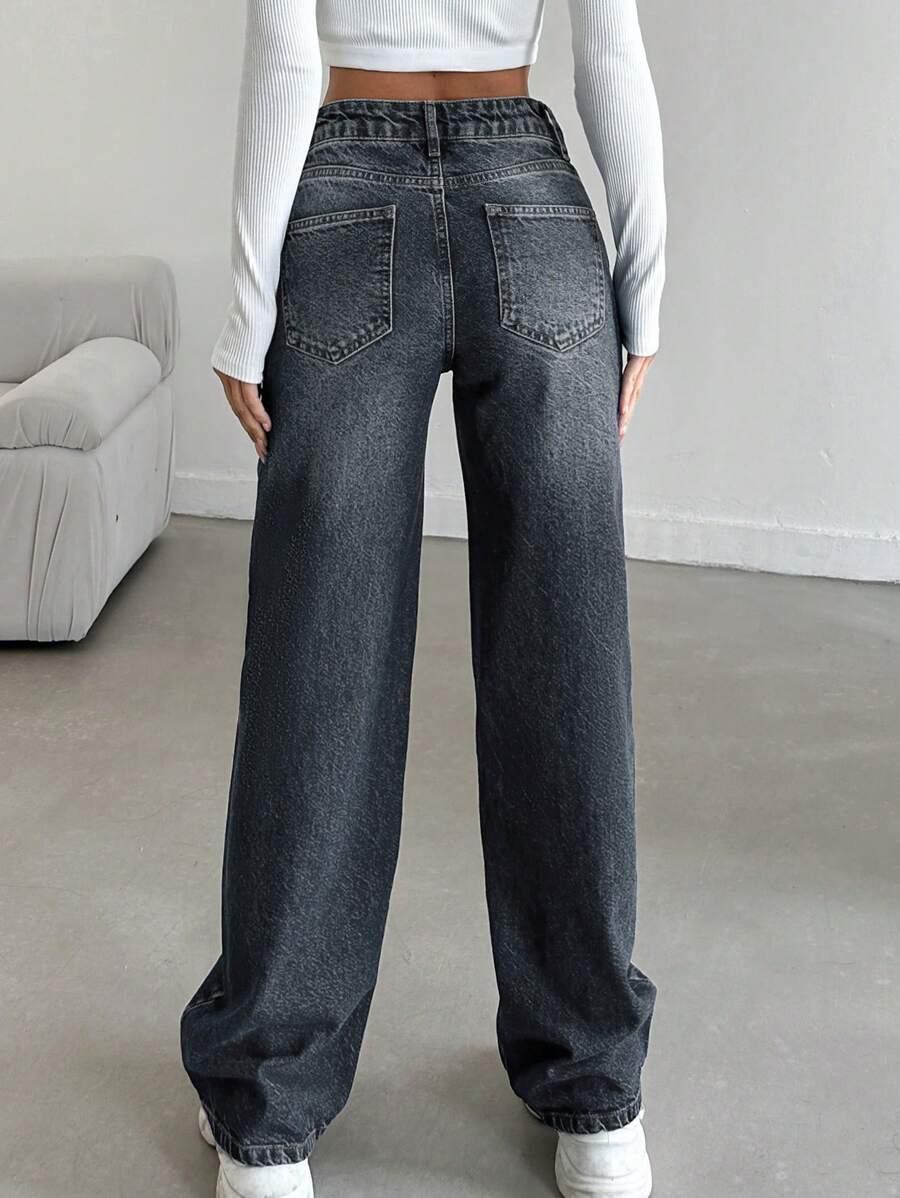 CZARNE SPODNIE JEANS