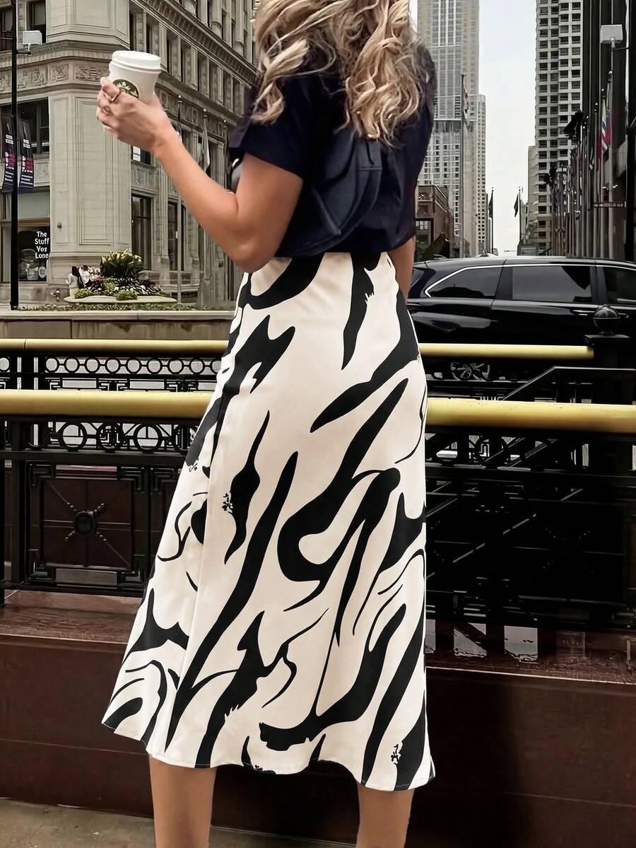 midi spódnica animal print