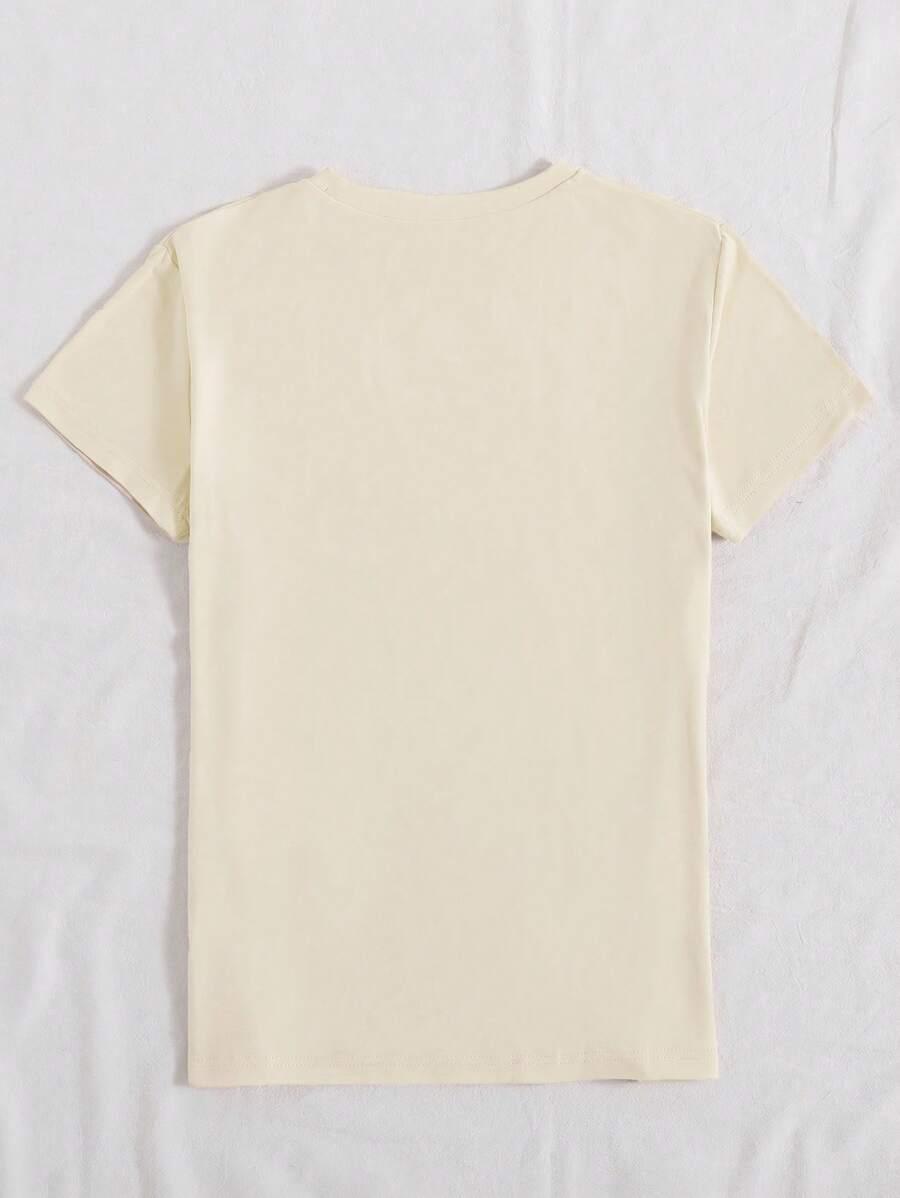 żółty t-shirt print
