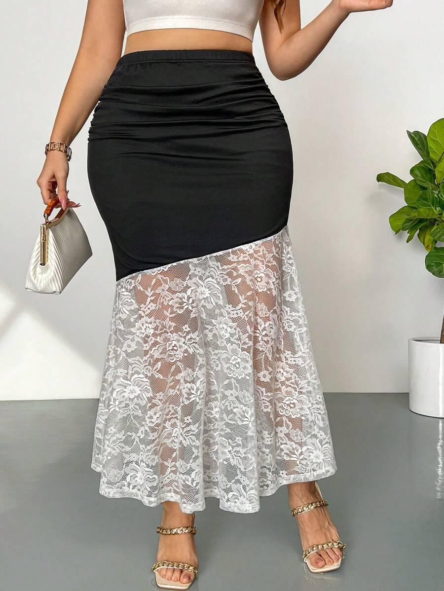 spódnica maxi koronka