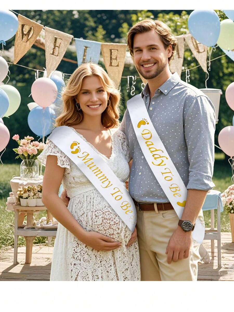 szarfy na baby shower dla rodziców 2szt 
