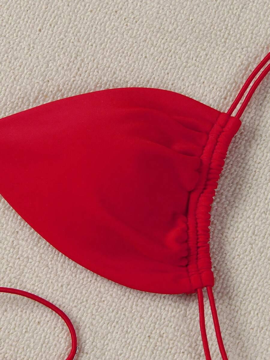 czarna góra od bikini wiązanie ozdoba