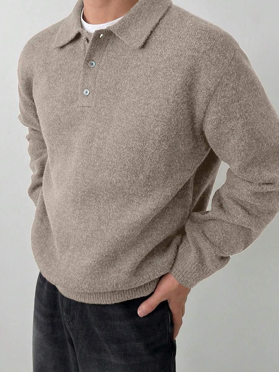 BEŻOWY SWETER GUZIKI