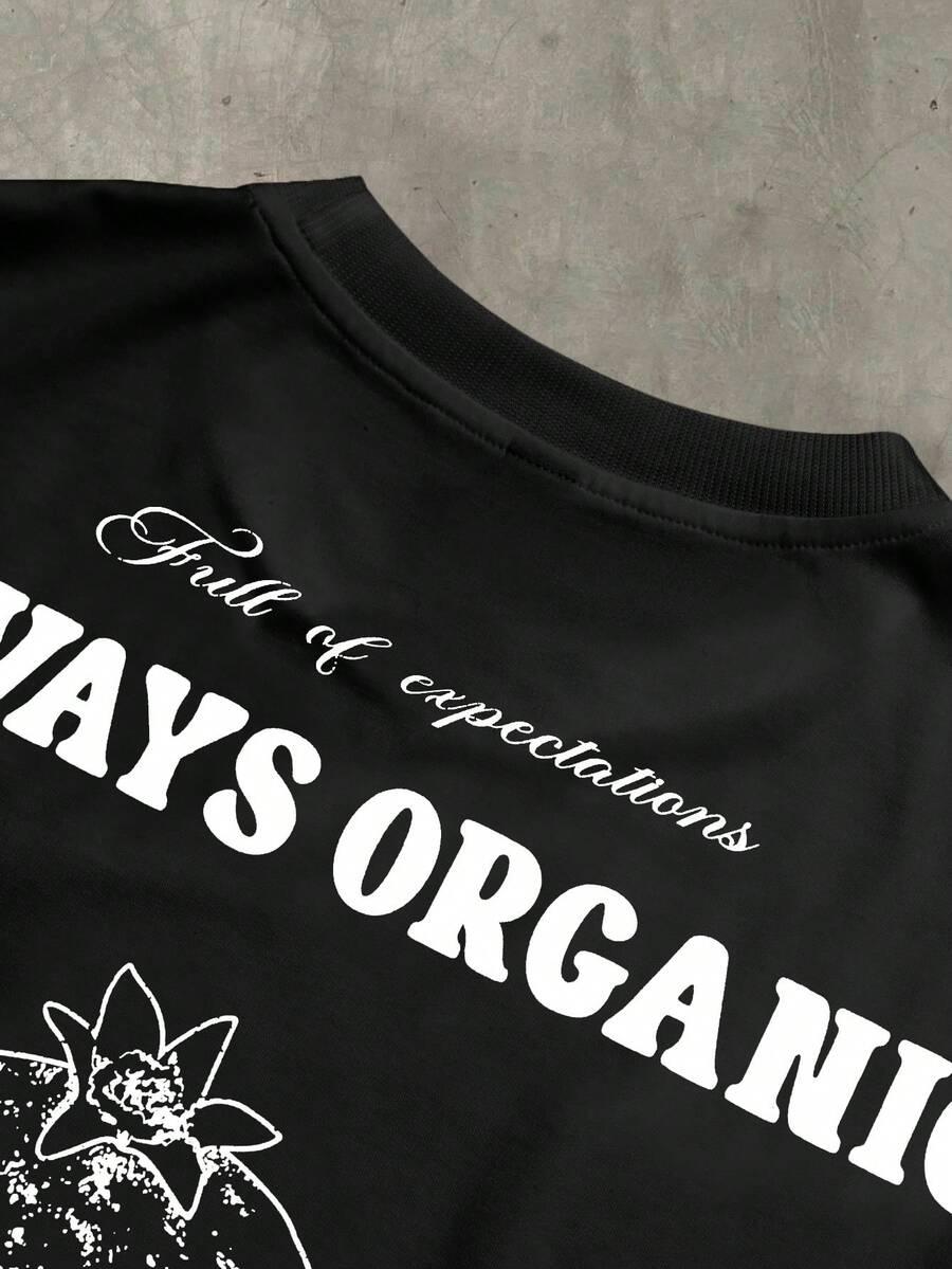 CZARNY T-SHIRT PRINT