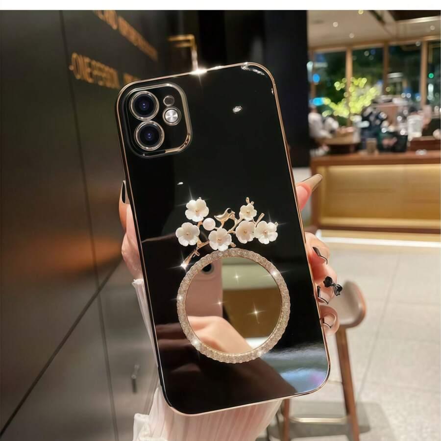 BIAŁE ETUI ZDOBIENIE KWIATY GALAXY S23+ 